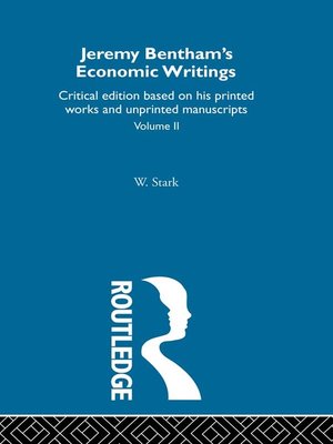 cover image of Jeremy Bentham's Economic Writings